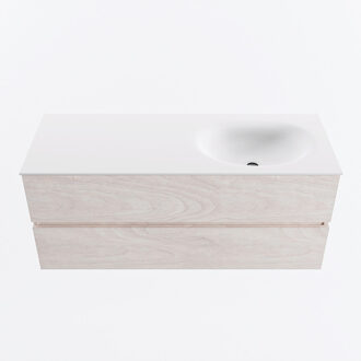 Mondiaz VICA 120cm badmeubel onderkast Underlayment 2 lades. Wastafel MOON rechts 1 kraangat, kleur Talc.