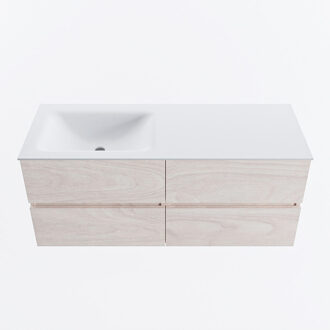 Mondiaz VICA 120cm badmeubel onderkast Underlayment 4 lades. Wastafel CLOUD links 1 kraangat, kleur Talc.