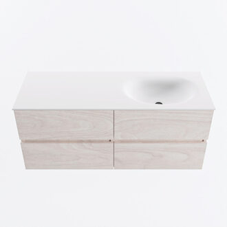 Mondiaz VICA 120cm badmeubel onderkast Underlayment 4 lades. Wastafel MOON rechts 1 kraangat, kleur Talc.