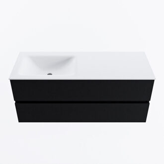 Mondiaz VICA 120cm badmeubel onderkast Urban 2 lades. Wastafel CLOUD links 1 kraangat, kleur Talc.