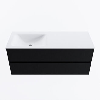 Mondiaz VICA 120cm badmeubel onderkast Urban 2 lades. Wastafel CLOUD links zonder kraangat, kleur Talc.