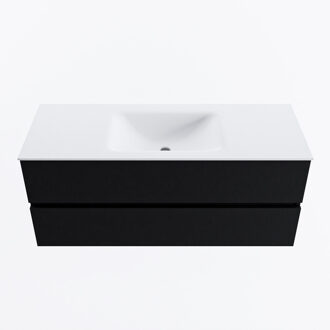 Mondiaz VICA 120cm badmeubel onderkast Urban 2 lades. Wastafel CLOUD midden 1 kraangat, kleur Talc.