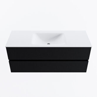 Mondiaz VICA 120cm badmeubel onderkast Urban 2 lades. Wastafel CLOUD midden zonder kraangat, kleur Talc.