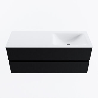 Mondiaz VICA 120cm badmeubel onderkast Urban 2 lades. Wastafel CLOUD rechts zonder kraangat, kleur Talc.