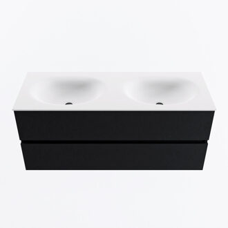 Mondiaz VICA 120cm badmeubel onderkast Urban 2 lades. Wastafel MOON dubbel 2 kraangaten, kleur Talc.