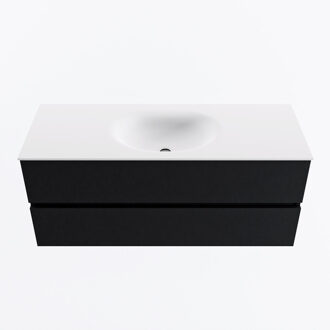 Mondiaz VICA 120cm badmeubel onderkast Urban 2 lades. Wastafel MOON midden zonder kraangat, kleur Talc.