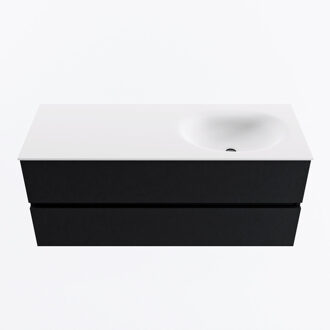 Mondiaz VICA 120cm badmeubel onderkast Urban 2 lades. Wastafel MOON rechts 1 kraangat, kleur Talc.