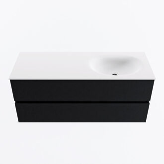 Mondiaz VICA 120cm badmeubel onderkast Urban 2 lades. Wastafel MOON rechts zonder kraangat, kleur Talc.