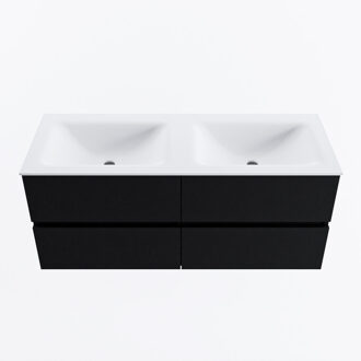 Mondiaz VICA 120cm badmeubel onderkast Urban 4 lades. Wastafel CLOUD dubbel 2 kraangaten, kleur Talc.