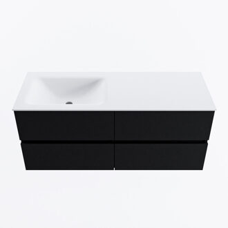 Mondiaz VICA 120cm badmeubel onderkast Urban 4 lades. Wastafel CLOUD links 1 kraangat, kleur Talc.