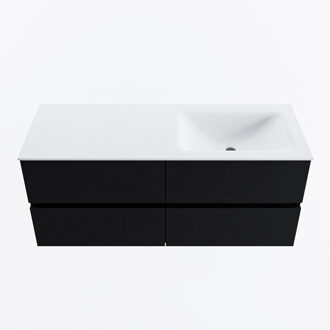 Mondiaz VICA 120cm badmeubel onderkast Urban 4 lades. Wastafel CLOUD rechts 1 kraangat, kleur Talc.