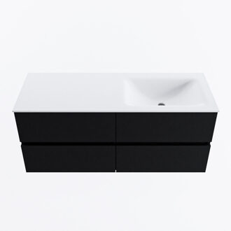 Mondiaz VICA 120cm badmeubel onderkast Urban 4 lades. Wastafel CLOUD rechts zonder kraangat, kleur Talc.