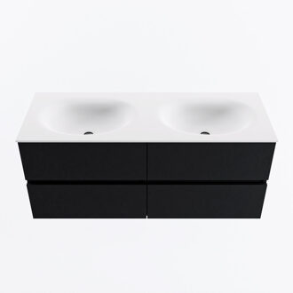 Mondiaz VICA 120cm badmeubel onderkast Urban 4 lades. Wastafel MOON dubbel 2 kraangaten, kleur Talc.