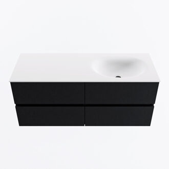 Mondiaz VICA 120cm badmeubel onderkast Urban 4 lades. Wastafel MOON rechts 1 kraangat, kleur Talc.