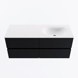 Mondiaz VICA 120cm badmeubel onderkast Urban 4 lades. Wastafel MOON rechts zonder kraangat, kleur Talc.