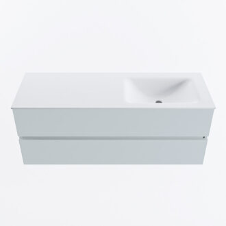 Mondiaz VICA 130cm badmeubel onderkast Clay 2 lades. Wastafel CLOUD rechts 1 kraangat, kleur Talc.