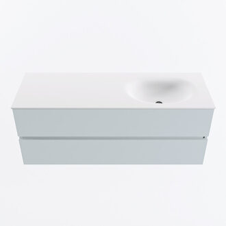 Mondiaz VICA 130cm badmeubel onderkast Clay 2 lades. Wastafel MOON rechts 1 kraangat, kleur Talc.