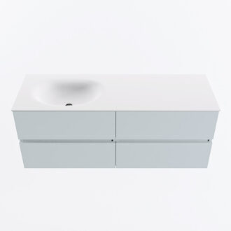 Mondiaz VICA 130cm badmeubel onderkast Clay 4 lades. Wastafel MOON links 1 kraangat, kleur Talc.