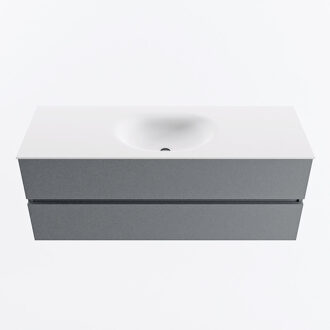 Mondiaz VICA 130cm badmeubel onderkast Plata 2 lades. Wastafel MOON midden 1 kraangat, kleur Talc.