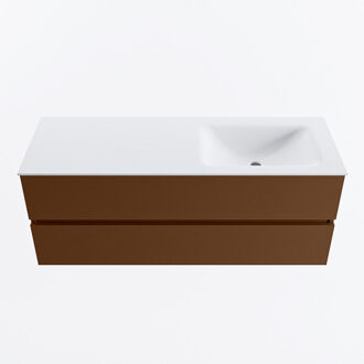 Mondiaz VICA 130cm badmeubel onderkast Rust 2 lades. Wastafel CLOUD rechts 1 kraangat, kleur Talc.