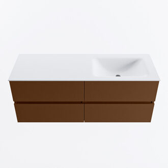 Mondiaz VICA 130cm badmeubel onderkast Rust 4 lades. Wastafel CLOUD rechts 1 kraangat, kleur Talc.