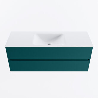 Mondiaz VICA 130cm badmeubel onderkast Smag 2 lades. Wastafel CLOUD midden zonder kraangat, kleur Talc.