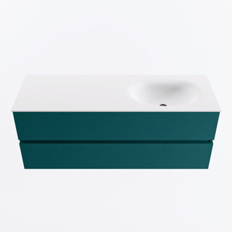 Mondiaz VICA 130cm badmeubel onderkast Smag 2 lades. Wastafel MOON rechts 1 kraangat, kleur Talc.