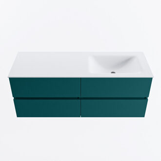 Mondiaz VICA 130cm badmeubel onderkast Smag 4 lades. Wastafel CLOUD rechts zonder kraangat, kleur Talc.