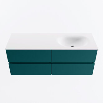 Mondiaz VICA 130cm badmeubel onderkast Smag 4 lades. Wastafel MOON rechts 1 kraangat, kleur Talc.