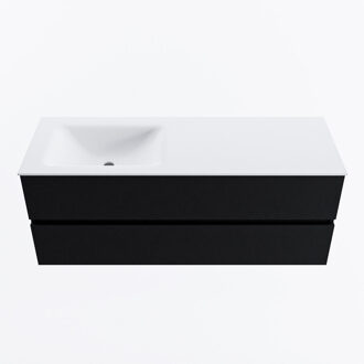 Mondiaz VICA 130cm badmeubel onderkast Urban 2 lades. Wastafel CLOUD links 1 kraangat, kleur Talc.