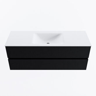 Mondiaz VICA 130cm badmeubel onderkast Urban 2 lades. Wastafel CLOUD midden 1 kraangat, kleur Talc.