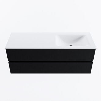 Mondiaz VICA 130cm badmeubel onderkast Urban 2 lades. Wastafel CLOUD rechts 1 kraangat, kleur Talc.