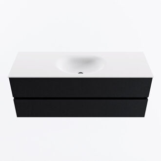 Mondiaz VICA 130cm badmeubel onderkast Urban 2 lades. Wastafel MOON midden 1 kraangat, kleur Talc.