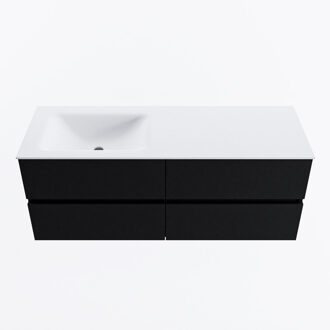 Mondiaz VICA 130cm badmeubel onderkast Urban 4 lades. Wastafel CLOUD links 1 kraangat, kleur Talc.