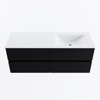 Mondiaz VICA 130cm badmeubel onderkast Urban 4 lades. Wastafel CLOUD rechts zonder kraangat, kleur Talc.