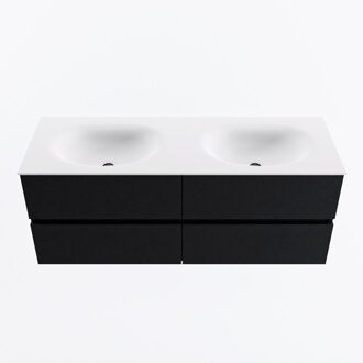 Mondiaz VICA 130cm badmeubel onderkast Urban 4 lades. Wastafel MOON dubbel 2 kraangaten, kleur Talc.