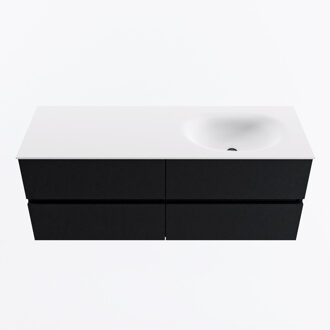 Mondiaz VICA 130cm badmeubel onderkast Urban 4 lades. Wastafel MOON rechts 1 kraangat, kleur Talc.