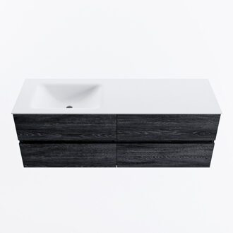 Mondiaz VICA 140cm badmeubel onderkast Antracite 4 lades. Wastafel CLOUD links 1 kraangat, kleur Talc.