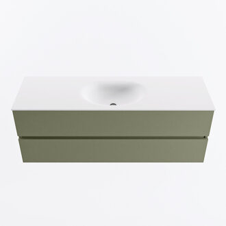 Mondiaz VICA 140cm badmeubel onderkast Army 2 lades. Wastafel MOON midden 1 kraangat, kleur Talc.