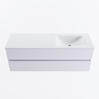 Mondiaz VICA 140cm badmeubel onderkast Cale 2 lades. Wastafel CLOUD rechts 1 kraangat, kleur Talc.