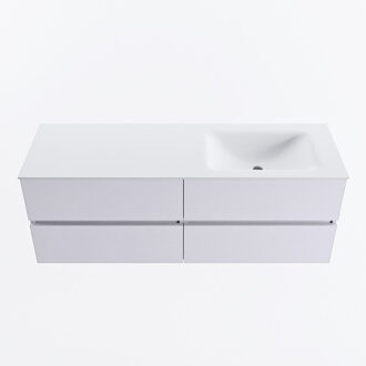 Mondiaz VICA 140cm badmeubel onderkast Cale 4 lades. Wastafel CLOUD rechts 1 kraangat, kleur Talc.