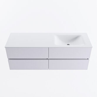 Mondiaz VICA 140cm badmeubel onderkast Cale 4 lades. Wastafel CLOUD rechts zonder kraangat, kleur Talc.
