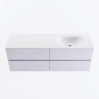 Mondiaz VICA 140cm badmeubel onderkast Cale 4 lades. Wastafel MOON rechts zonder kraangat, kleur Talc.
