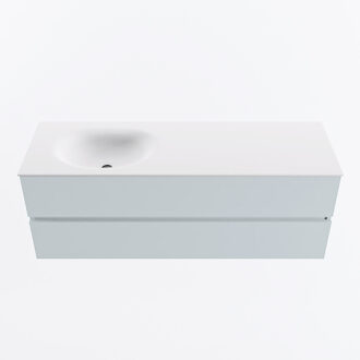 Mondiaz VICA 140cm badmeubel onderkast Clay 2 lades. Wastafel MOON links 1 kraangat, kleur Talc.