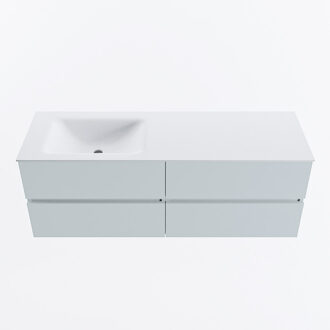 Mondiaz VICA 140cm badmeubel onderkast Clay 4 lades. Wastafel CLOUD links 1 kraangat, kleur Talc.