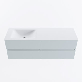 Mondiaz VICA 140cm badmeubel onderkast Clay 4 lades. Wastafel CLOUD links zonder kraangat, kleur Talc.