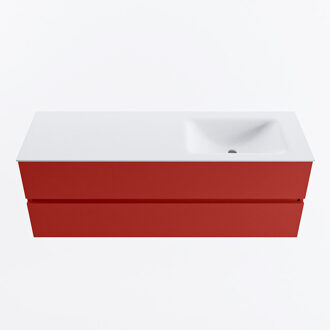 Mondiaz VICA 140cm badmeubel onderkast Fire 2 lades. Wastafel CLOUD rechts 1 kraangat, kleur Talc.