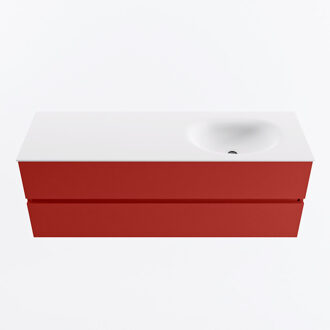 Mondiaz VICA 140cm badmeubel onderkast Fire 2 lades. Wastafel MOON rechts 1 kraangat, kleur Talc.