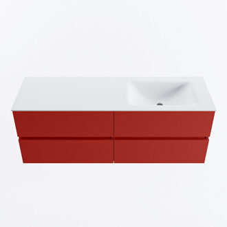 Mondiaz VICA 140cm badmeubel onderkast Fire 4 lades. Wastafel CLOUD rechts 1 kraangat, kleur Talc.