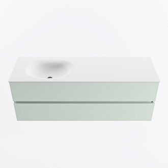 Mondiaz VICA 140cm badmeubel onderkast Greey 2 lades. Wastafel MOON links 1 kraangat, kleur Talc.